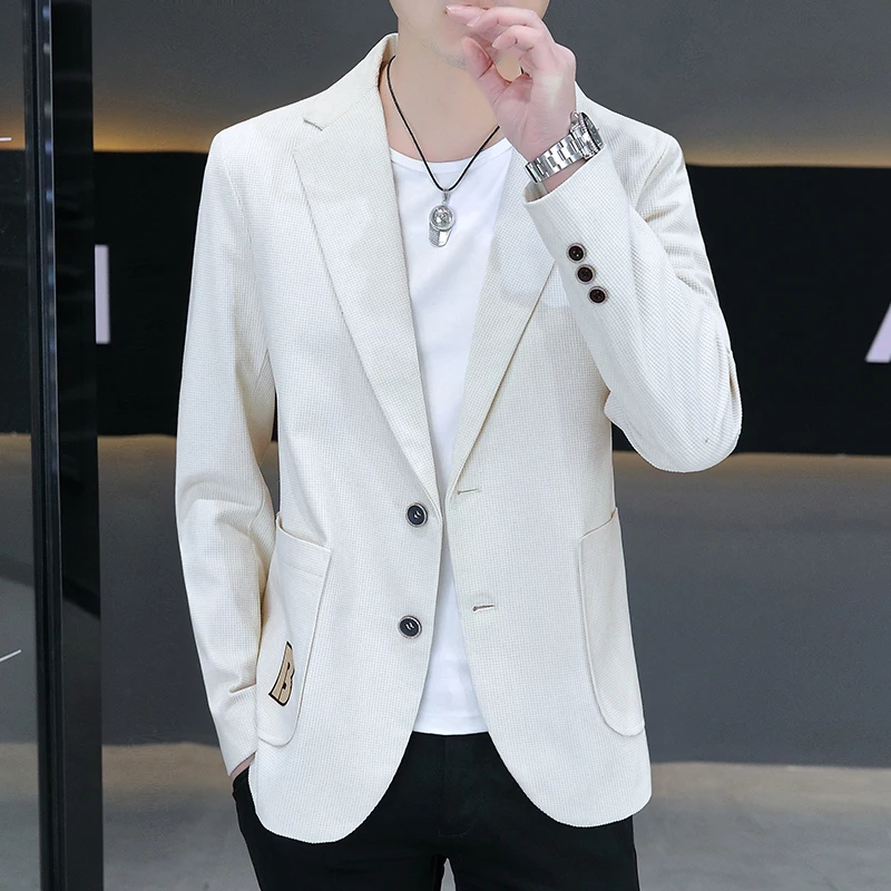 Мужской повседневный деловой пиджак на двух пуговицах, весенне-осенний, модный тренд, цельный верхний предмет одежды, элегантный стиль
Мужской повседневный деловой пиджак на двух пуговицах, весенне-осенний, модный тренд, цельный верхний предмет одежды, элегантный стиль