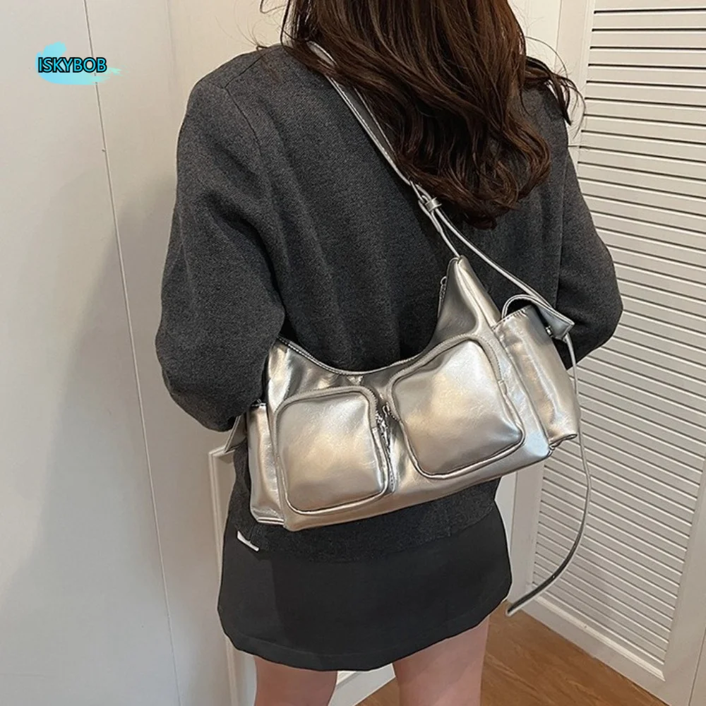 Сумка-кроссбоди Y2K с карманами, на молнии, в корейском стиле, из искусственной кожи, на плечо, с регулируемым ремнем, однотонная, женская, для улицы
Сумка-кроссбоди Y2K с карманами, на молнии, в корейском стиле, из искусственной кожи, на плечо, с регулируемым ремнем, однотонная, женская, для улицы