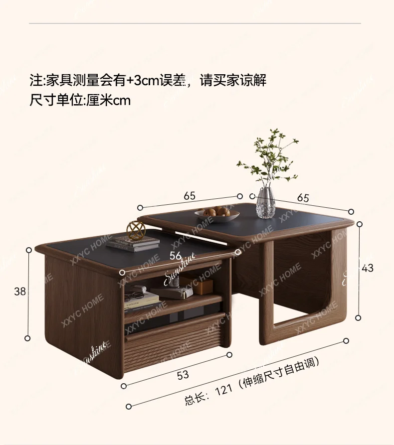 Solid wood coffee table living room home modern new Chinese style size combination square tea integrated rock slab
Solid wood coffee table living room home modern new Chinese style size combination square tea integrated rock slab