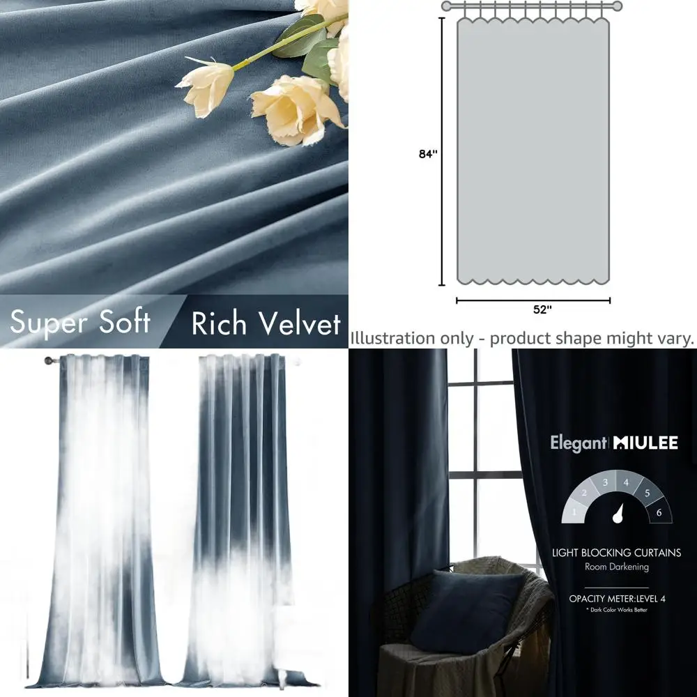 Роскошные мягкие плотные шторы Dusty Blue, длина 84, каменный синий, 2 панели, W52xL84
Роскошные мягкие плотные шторы Dusty Blue, длина 84, каменный синий, 2 панели, W52xL84