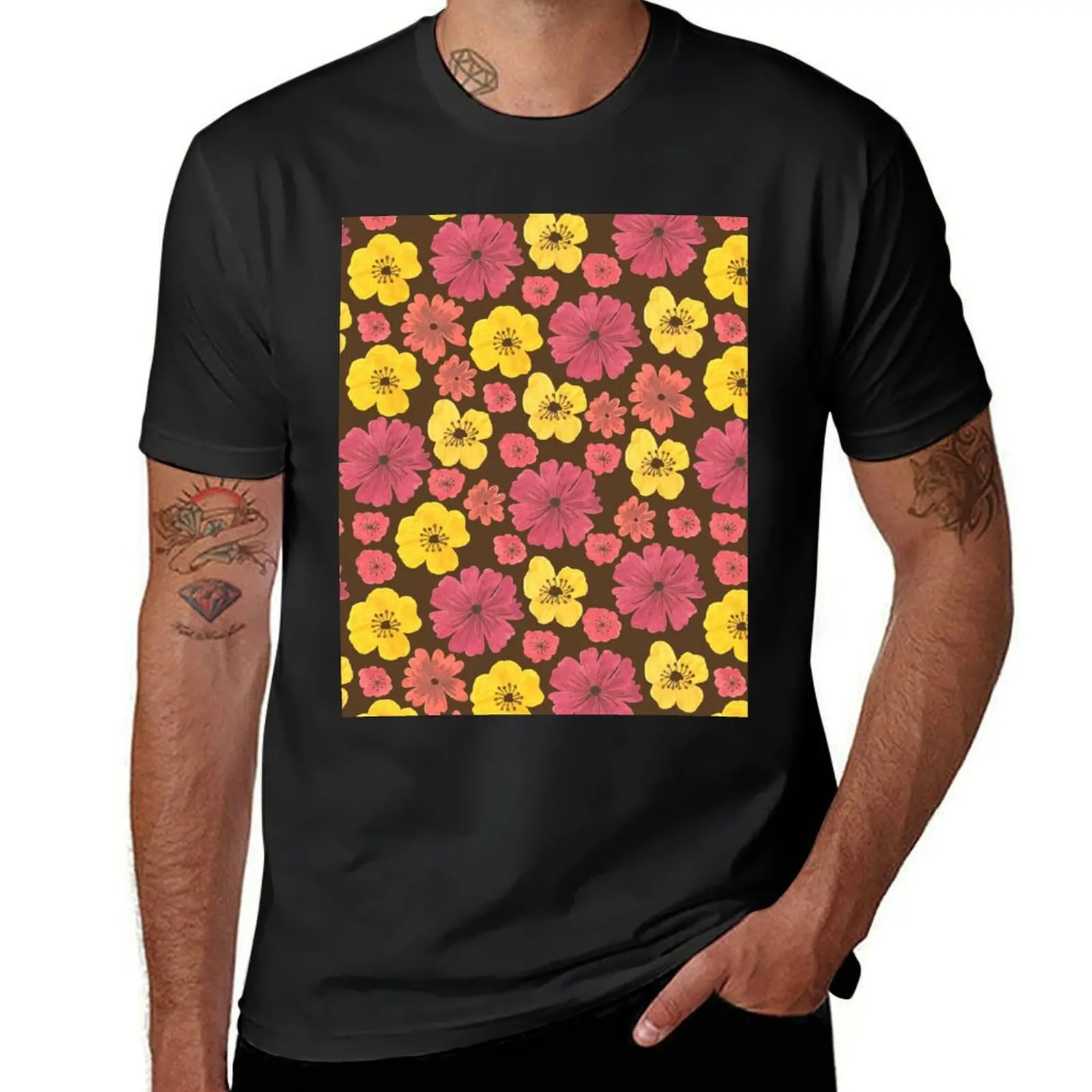 Retro summer flowers pattern in brown T-Shirt sublime for a boy cute clothes oversized men workout shirt
Retro summer flowers pattern in brown T-Shirt sublime for a boy cute clothes oversized men workout shirt