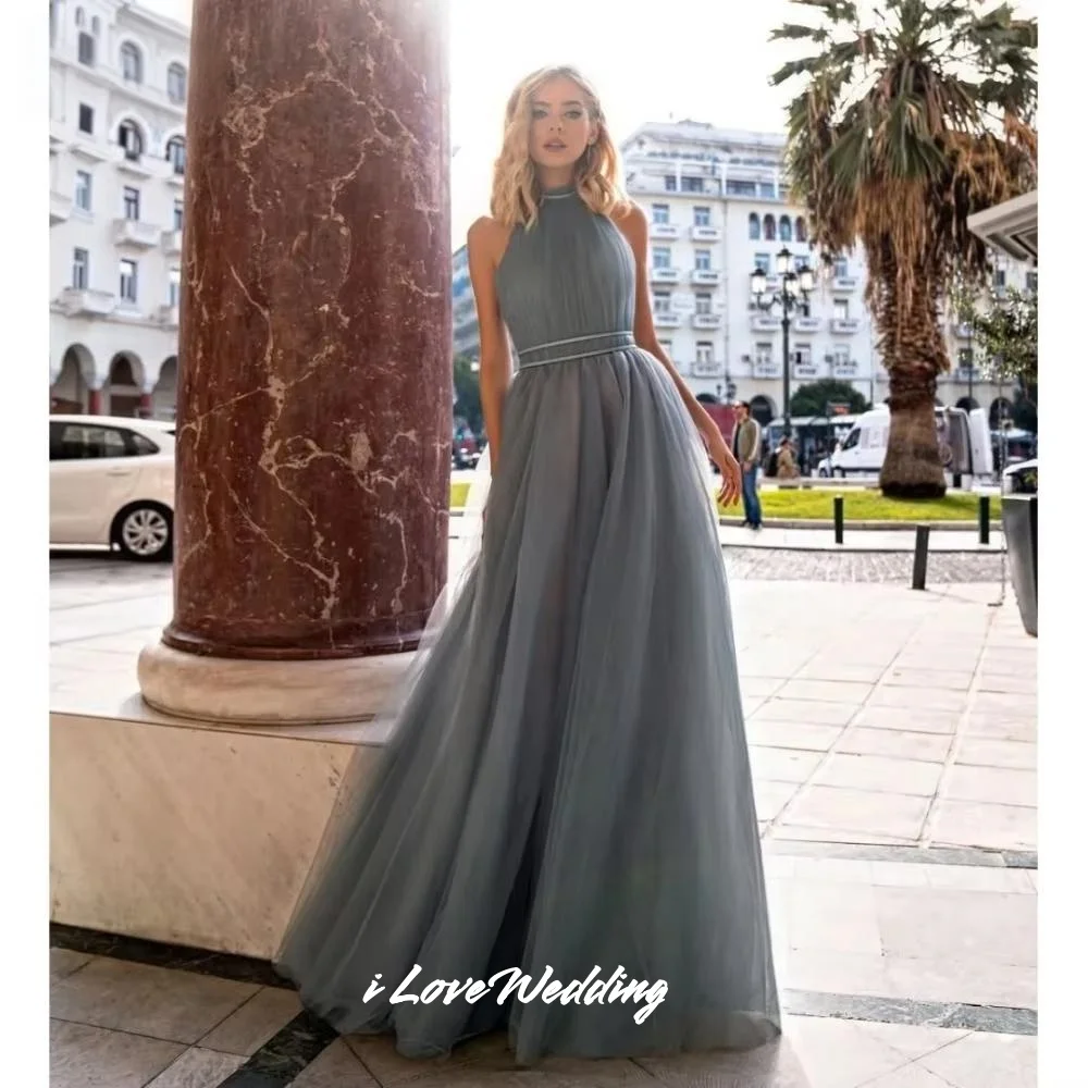 Gray Halter Evening Dress 2025 Sleeveless Backless A-Line Pleated Pleated Floor-Length Prom Dress Wedding Party Dress Customized
Gray Halter Evening Dress 2025 Sleeveless Backless A-Line Pleated Pleated Floor-Length Prom Dress Wedding Party Dress Customized