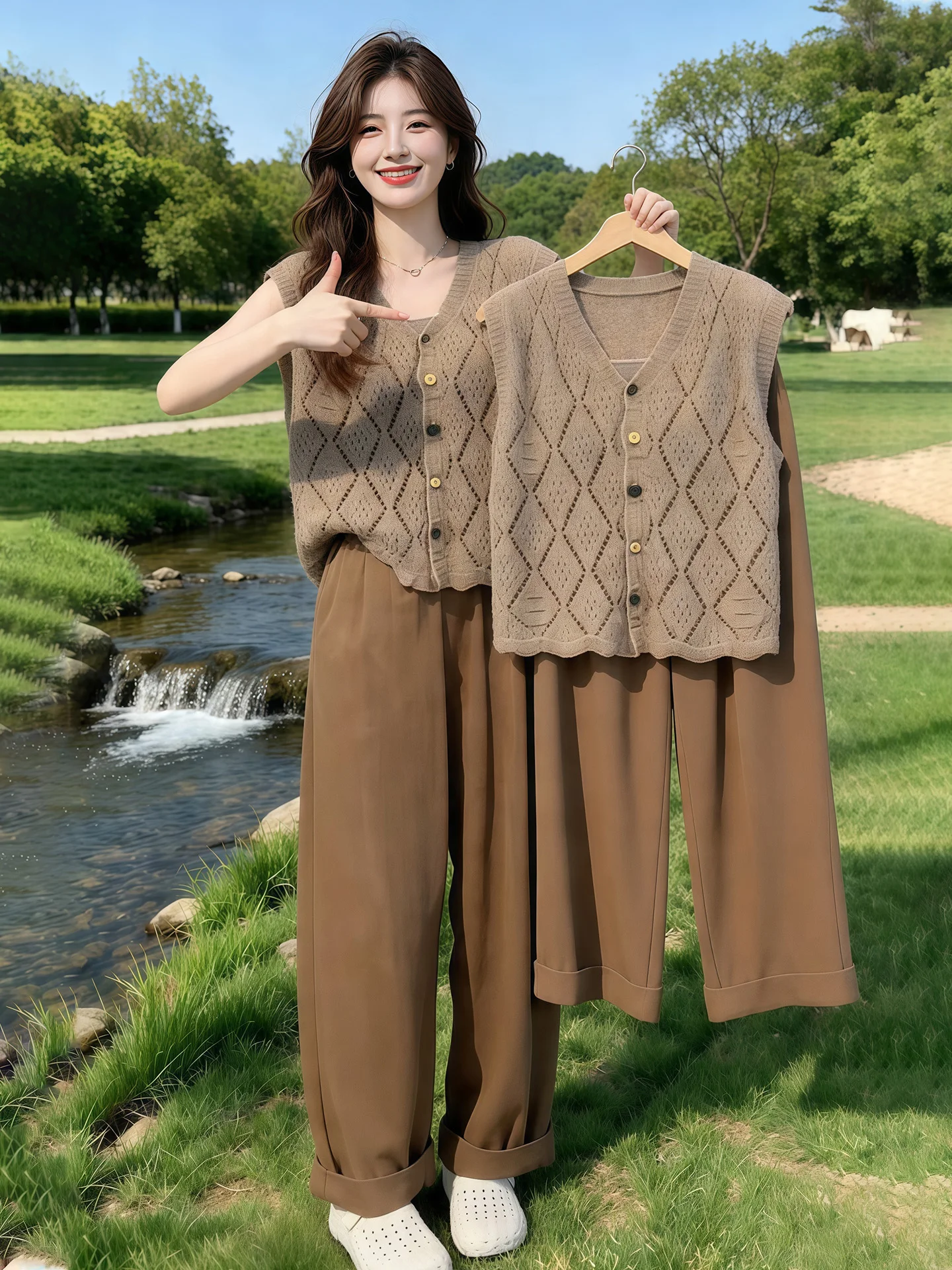 Fashionable Slim Fit Vest Color Block Button High Waist Casual Pants Set Summer 2026 Leisure Style V Neck Three Piece Suit
Fashionable Slim Fit Vest Color Block Button High Waist Casual Pants Set Summer 2026 Leisure Style V Neck Three Piece Suit