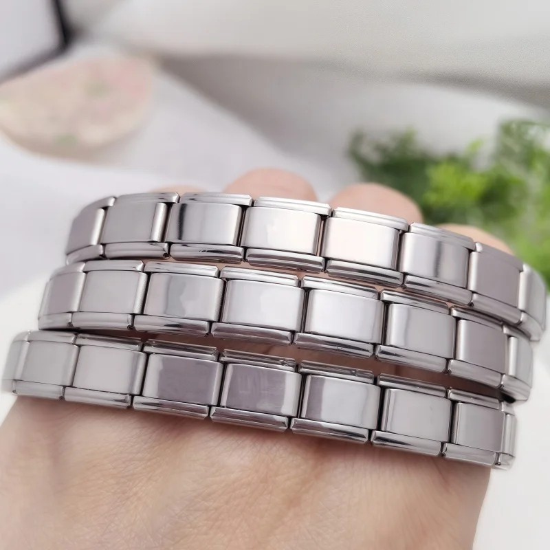 Fashion Women's Men's Bangle Watch Chain Italian Elastic Charm Stainless Steel Solid Steel Color Bracelet Wide 9mm 
Fashion Women's Men's Bangle Watch Chain Italian Elastic Charm Stainless Steel Solid Steel Color Bracelet Wide 9mm