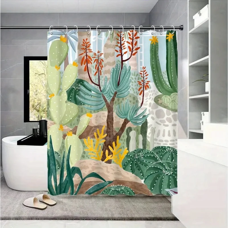 Cactus Shower Curtain Tropical Desert Plant Green Succulent Bathroom Curtains Waterproof Fabric Bathroom Decoration with 12Hooks
Cactus Shower Curtain Tropical Desert Plant Green Succulent Bathroom Curtains Waterproof Fabric Bathroom Decoration with 12Hooks