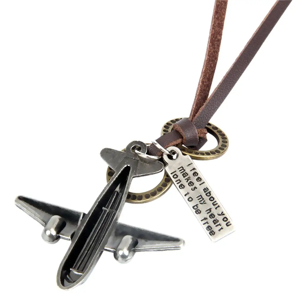 Black Rope Vintage Airplane Pendant Necklace Adjustable Alloy Trendy Fashion Jewelry for Anniversary Present
Black Rope Vintage Airplane Pendant Necklace Adjustable Alloy Trendy Fashion Jewelry for Anniversary Present