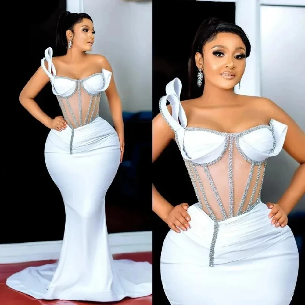 White sexy hip wrap sweetheart collar mermaid with silver sequin floor-length ladies evening gown custom party dance formal
White sexy hip wrap sweetheart collar mermaid with silver sequin floor-length ladies evening gown custom party dance formal