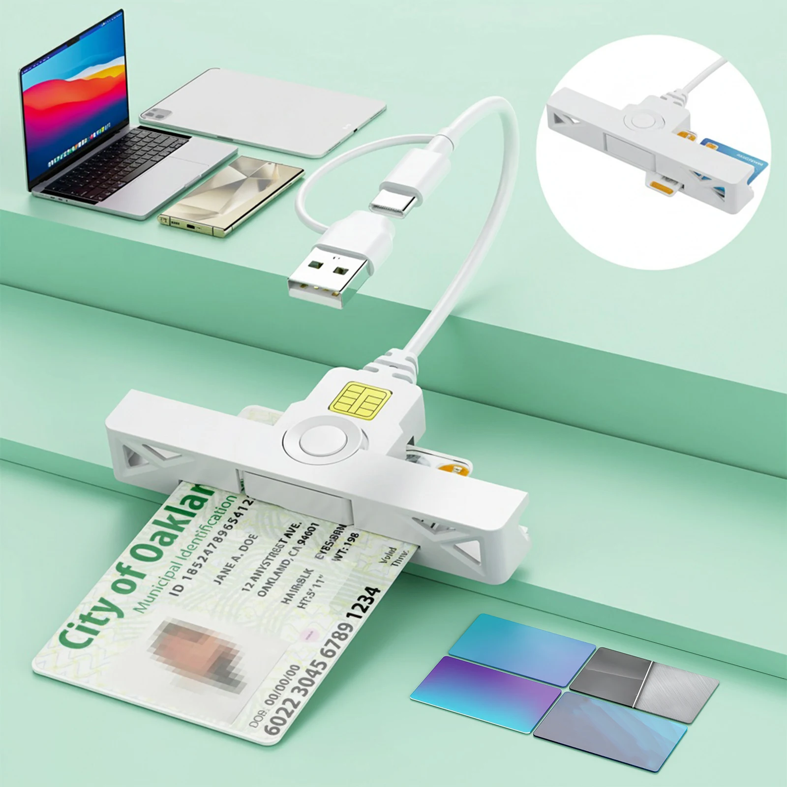 USB-C Fold CAC Reader Smart Common Access Card Reader Folding Tax Payment Card Readers for Government ID AKO OWA DKO
USB-C Fold CAC Reader Smart Common Access Card Reader Folding Tax Payment Card Readers for Government ID AKO OWA DKO