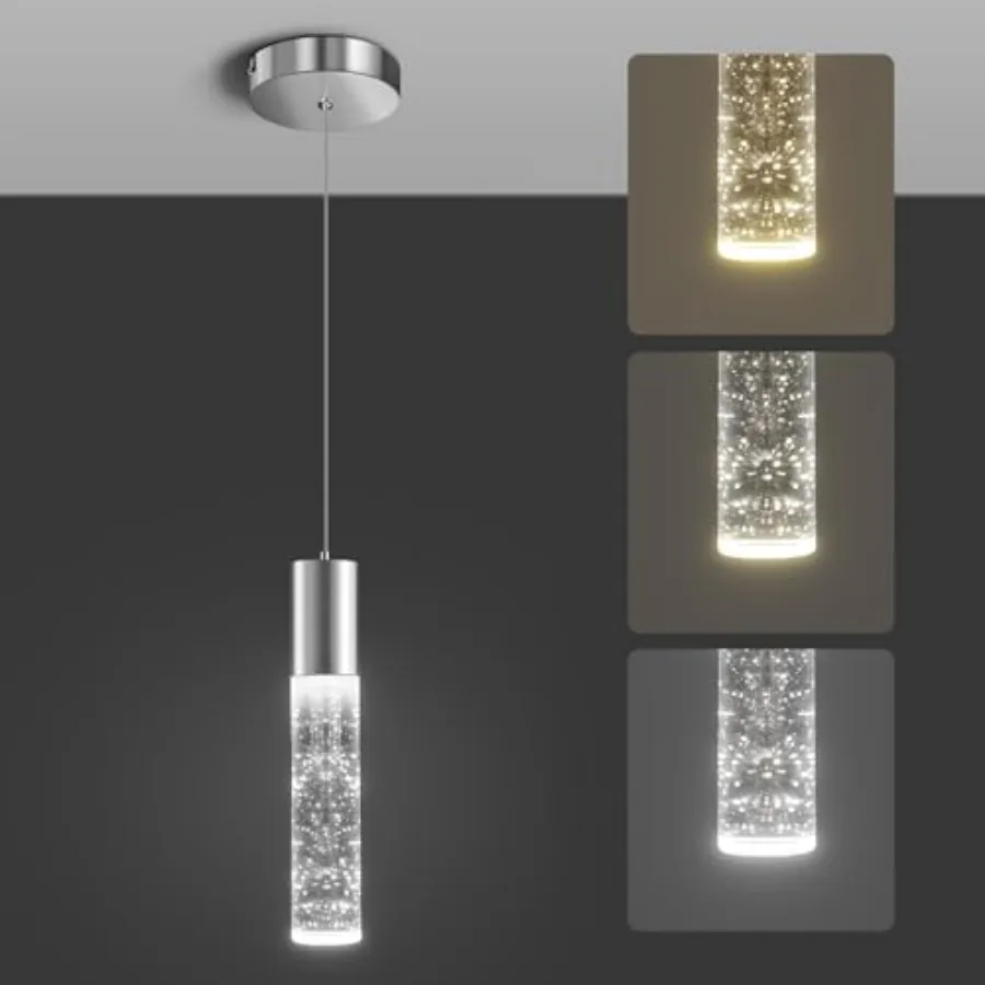 Современный подвесной светильник с 3 цветами LED-подсветки, хрустальные пузырьковые элементы, мини-подвесное освещение для кухонного острова, бара, 6 Вт, 3000-6000K
Современный подвесной светильник с 3 цветами LED-подсветки, хрустальные пузырьковые элементы, мини-подвесное освещение для кухонного острова, бара, 6 Вт, 3000-6000K