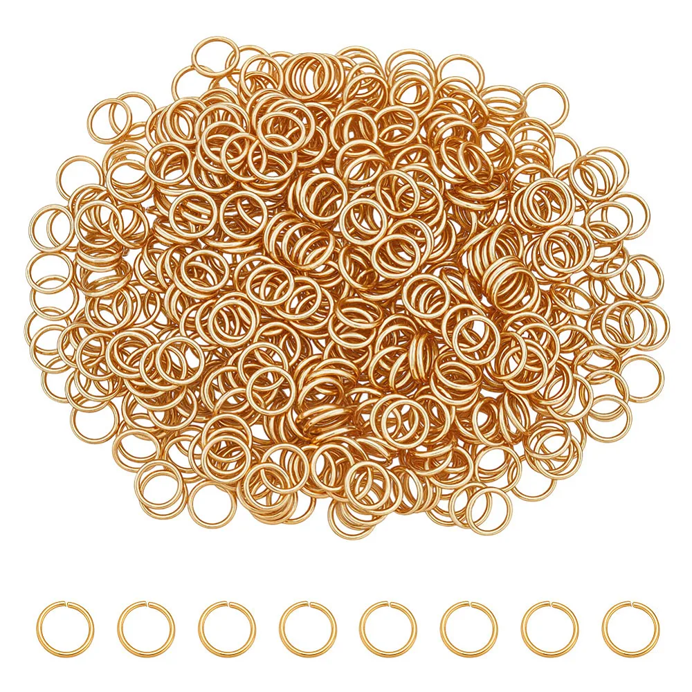 600Pcs 304 Stainless Steel Open Jump Rings Round for DIY Jewelry Crafting Real 18K Gold Plated 8x0.8mm 20 Gauge
600Pcs 304 Stainless Steel Open Jump Rings Round for DIY Jewelry Crafting Real 18K Gold Plated 8x0.8mm 20 Gauge