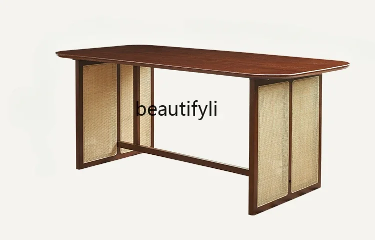 X188French Retro Solid Wood Ellipse Dining Table Rattan Rectangular Dining Table Desk Home Dual-Use Simple Small Apartment
X188French Retro Solid Wood Ellipse Dining Table Rattan Rectangular Dining Table Desk Home Dual-Use Simple Small Apartment