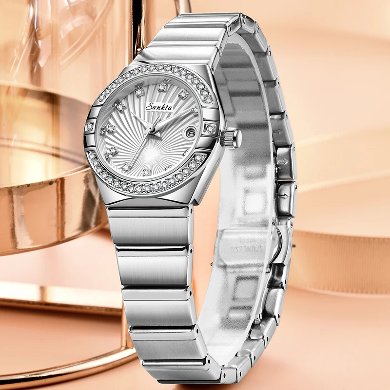 Sunkta Elegant Classic Woman Watch Fashion Luxury Retro Calendar Diamond Simple Stainless Waterproof Casual Quartz Women Watches
Sunkta Elegant Classic Woman Watch Fashion Luxury Retro Calendar Diamond Simple Stainless Waterproof Casual Quartz Women Watches