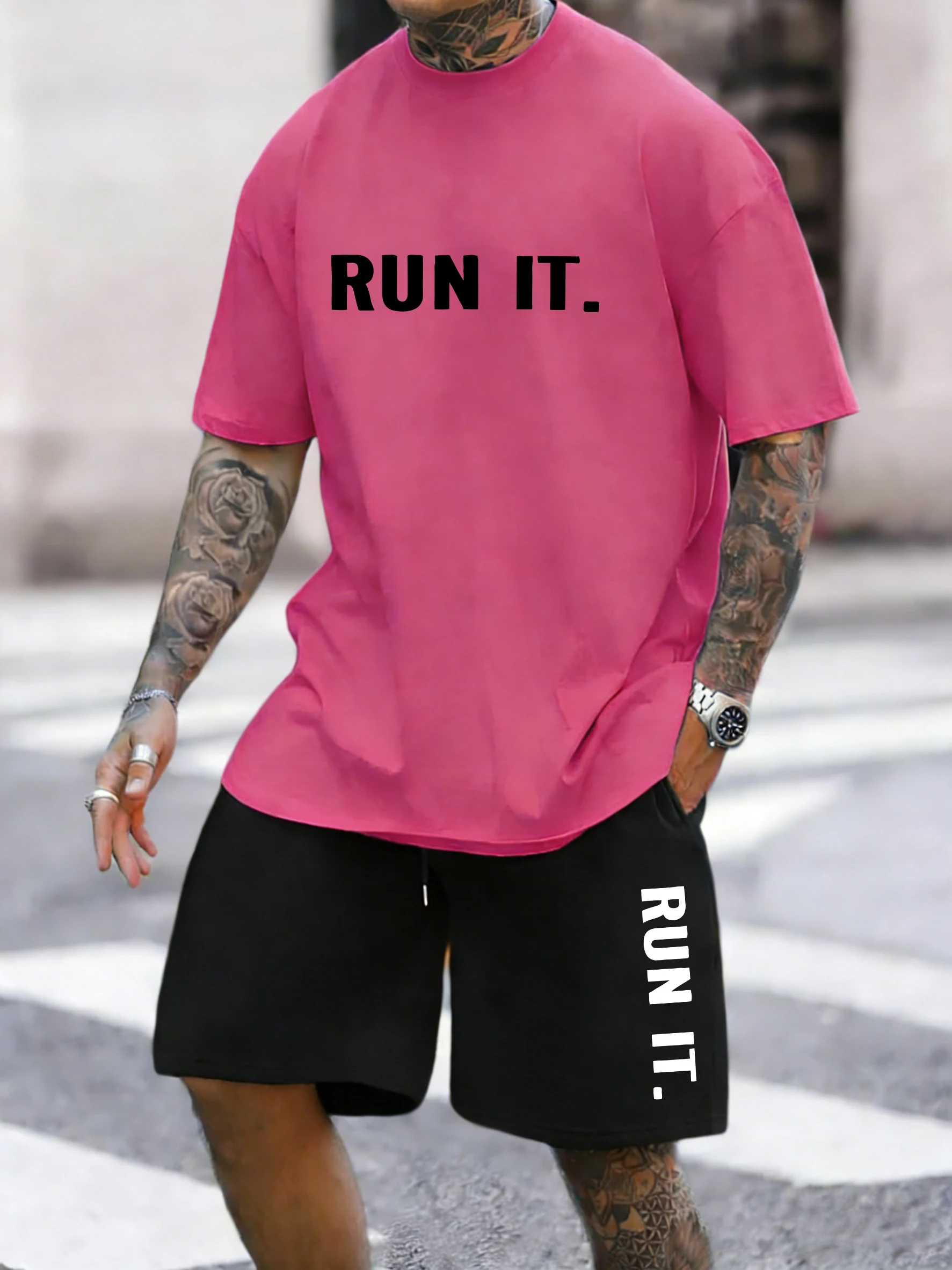 2PCS T Shirts Set Run It Letter Printed Cotton Tops Shorts Casual Mens Soft O-Neck Oversized T-Shirts Pocket High Waisted Pants
2PCS T Shirts Set Run It Letter Printed Cotton Tops Shorts Casual Mens Soft O-Neck Oversized T-Shirts Pocket High Waisted Pants