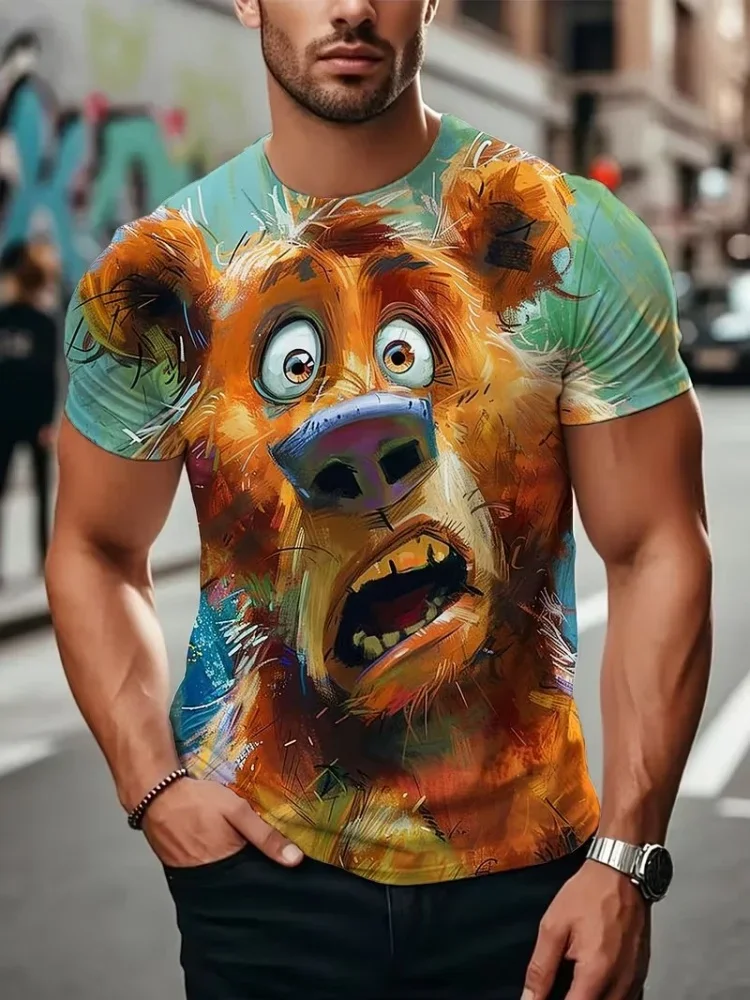 Popular 3D Cartoon Animal Printed T Shirts For Men Funny T-shirt Summer Casual O-neck Short Sleeve Tops Trend Cool Men's Clothes
Popular 3D Cartoon Animal Printed T Shirts For Men Funny T-shirt Summer Casual O-neck Short Sleeve Tops Trend Cool Men's Clothes