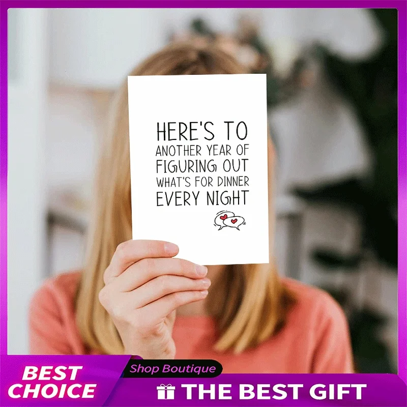 1PC Funny Anniversary Greeting Card, Here's to Another Year of Figuring Out What's for Dinner Every Night,
1PC Funny Anniversary Greeting Card, Here's to Another Year of Figuring Out What's for Dinner Every Night,