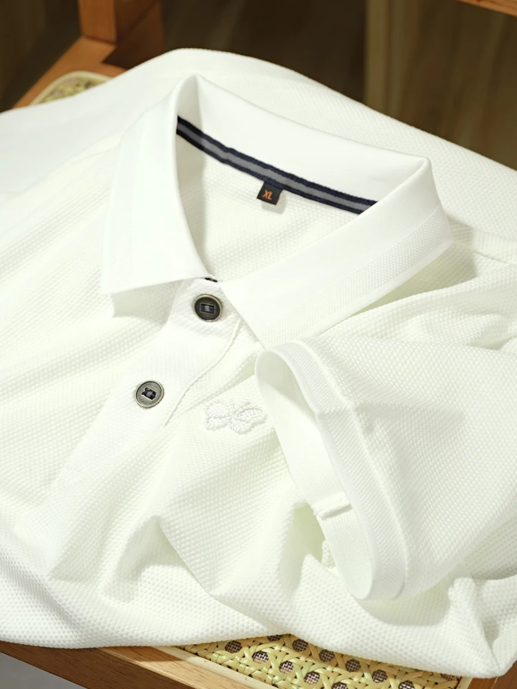 Youthful Energy Embroidery ort Sve irt Men's Summer High-end Busin Casual Turn-down Collar T-irt
Youthful Energy Embroidery ort Sve irt Men's Summer High-end Busin Casual Turn-down Collar T-irt