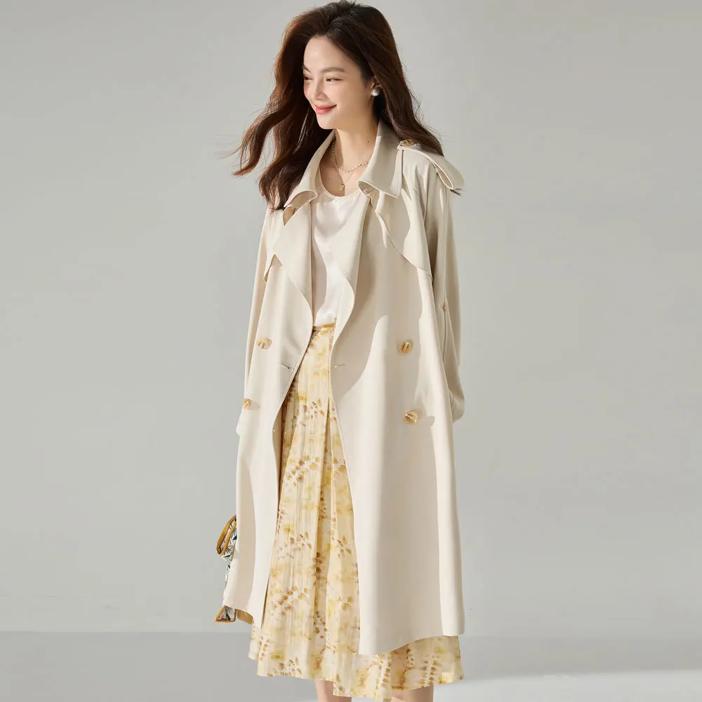 Spring Casual Elegant Wrinkle Lapel Temperament Coat Medium Long Trench Coat
Spring Casual Elegant Wrinkle Lapel Temperament Coat Medium Long Trench Coat