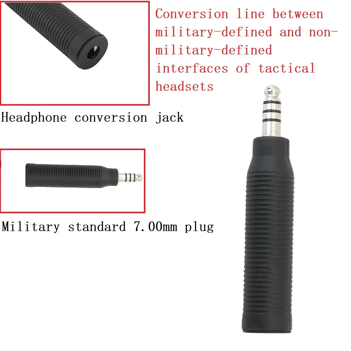 TS TAC-SKY U-174 to Standard 7.00mm Jack Tactical Headset Accessory Military-to-Civilian Adapter or Civilian-to-Military Adapter
TS TAC-SKY U-174 to Standard 7.00mm Jack Tactical Headset Accessory Military-to-Civilian Adapter or Civilian-to-Military Adapter