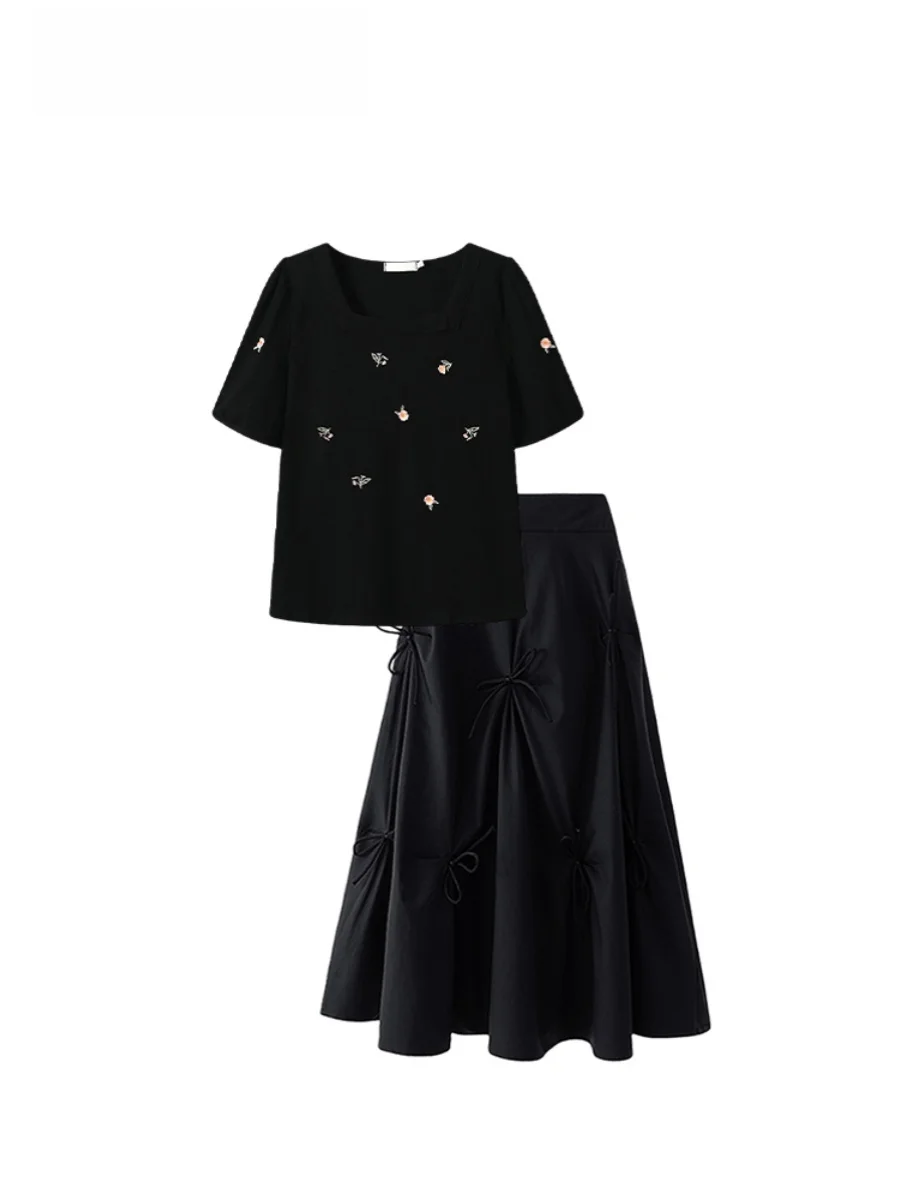 Casual Summer plus Size Women's Set High Waist A-Line Skirt Short Sleeve T-Shirt Cover Belly Slimming Two-Piece Ensemble
Casual Summer plus Size Women's Set High Waist A-Line Skirt Short Sleeve T-Shirt Cover Belly Slimming Two-Piece Ensemble