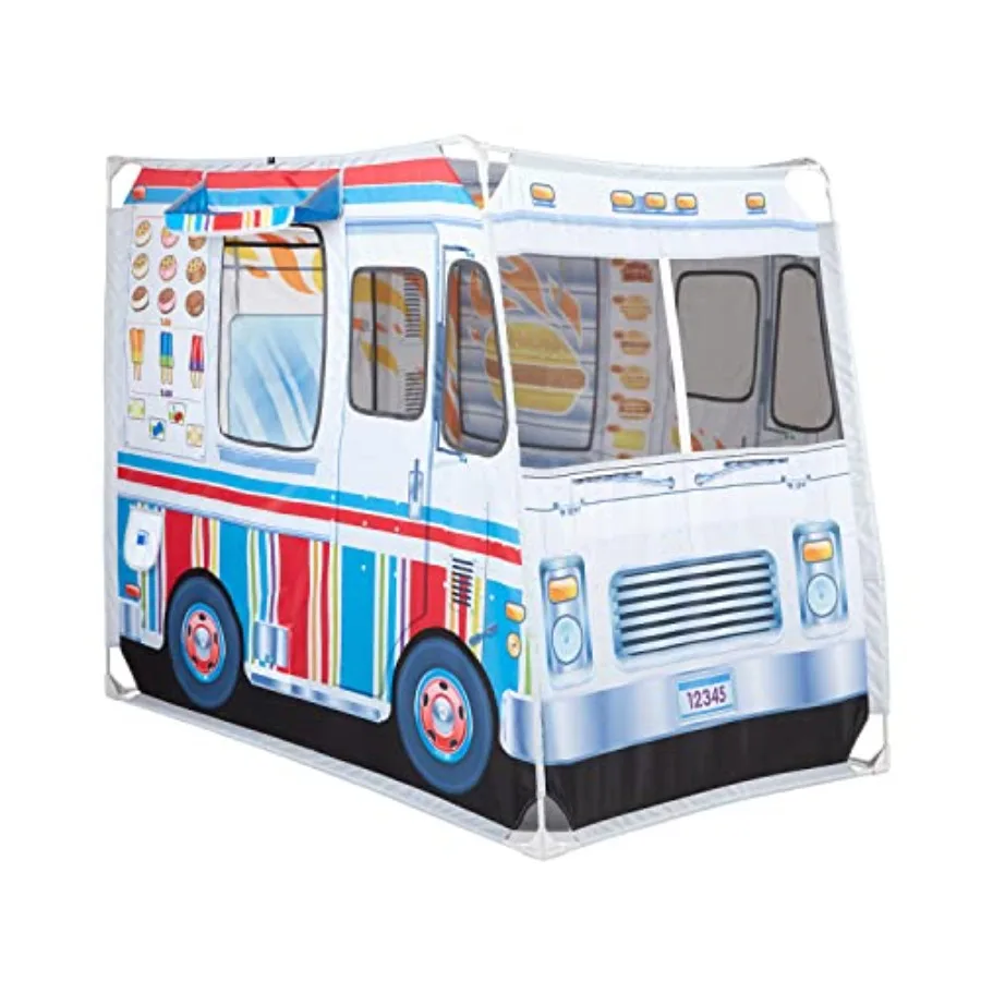 Fabric double-sided food truck play tent for role play red and blue lightweight and foldable with ventilation windows
Fabric double-sided food truck play tent for role play red and blue lightweight and foldable with ventilation windows