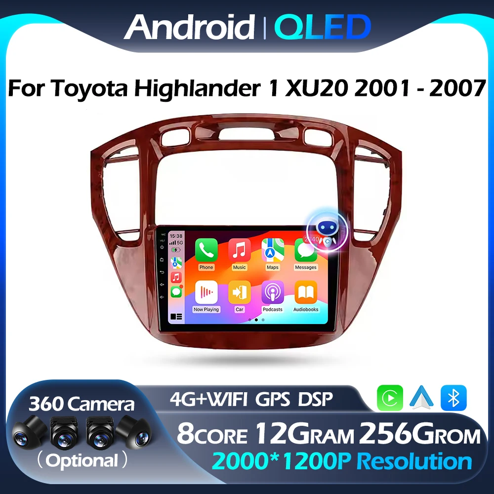 Android Auto CarPlay Car Radio For Toyota Highlander 1 XU20 2001 - 2007 Multimedia Navigation Player QLED WIFI 4G Bluetooth
Android Auto CarPlay Car Radio For Toyota Highlander 1 XU20 2001 - 2007 Multimedia Navigation Player QLED WIFI 4G Bluetooth