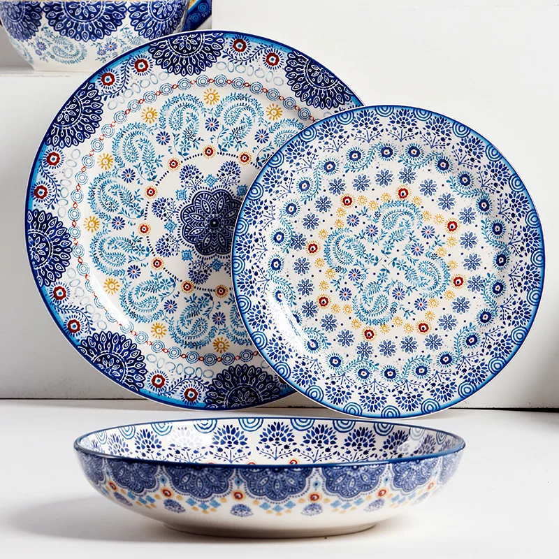 HYS underglaze ceramic dinnerware - steak & pasta flat plate - for home use
HYS underglaze ceramic dinnerware - steak & pasta flat plate - for home use