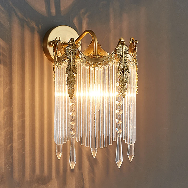 French Luxury Copper LED Wall Lamp Transparent Glass Lampshade Vintage Bedroom Living Room Restaurant Bedside Atmosphere Sconces
French Luxury Copper LED Wall Lamp Transparent Glass Lampshade Vintage Bedroom Living Room Restaurant Bedside Atmosphere Sconces