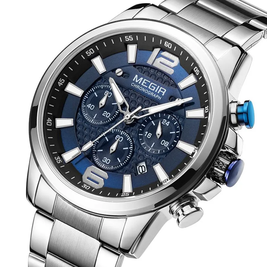 MEGIR Top Business Men Wristwatch Stainless Steel Waterproof Luminous Casual Man Watch Date Week Stylish Men's Quartz Watches
MEGIR Top Business Men Wristwatch Stainless Steel Waterproof Luminous Casual Man Watch Date Week Stylish Men's Quartz Watches
