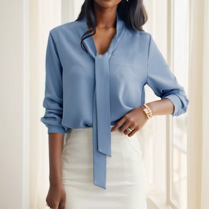Spring and Autumn Long Sleeve Bow Tie Shirt New Fashion Elegant Blouse Loose Chiffon Shirt Tops Blusas Mujer Women Clothing 699C
Spring and Autumn Long Sleeve Bow Tie Shirt New Fashion Elegant Blouse Loose Chiffon Shirt Tops Blusas Mujer Women Clothing 699C