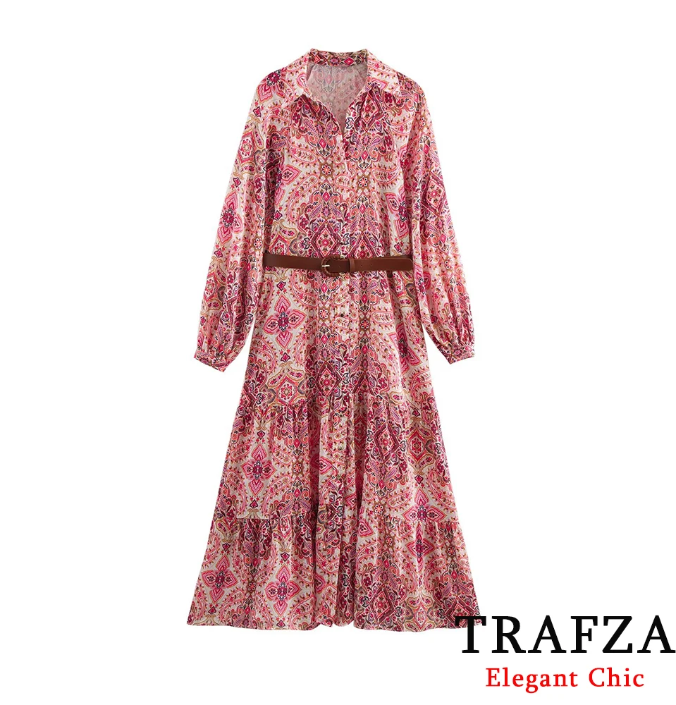 TRAFZA Women Elegant Printed Midi Dress Satin With Belt 2025 New Spring Summer High Street Travel Beach Printed Dress
TRAFZA Women Elegant Printed Midi Dress Satin With Belt 2025 New Spring Summer High Street Travel Beach Printed Dress