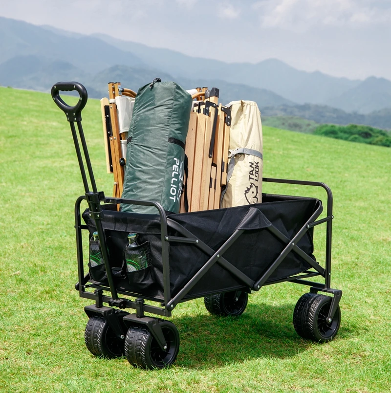 Stainless Steel Four-Wheel Pull Along Camping Wagon Foldable Camp Cart with Platform Structure for Outdoor Adventures
Stainless Steel Four-Wheel Pull Along Camping Wagon Foldable Camp Cart with Platform Structure for Outdoor Adventures