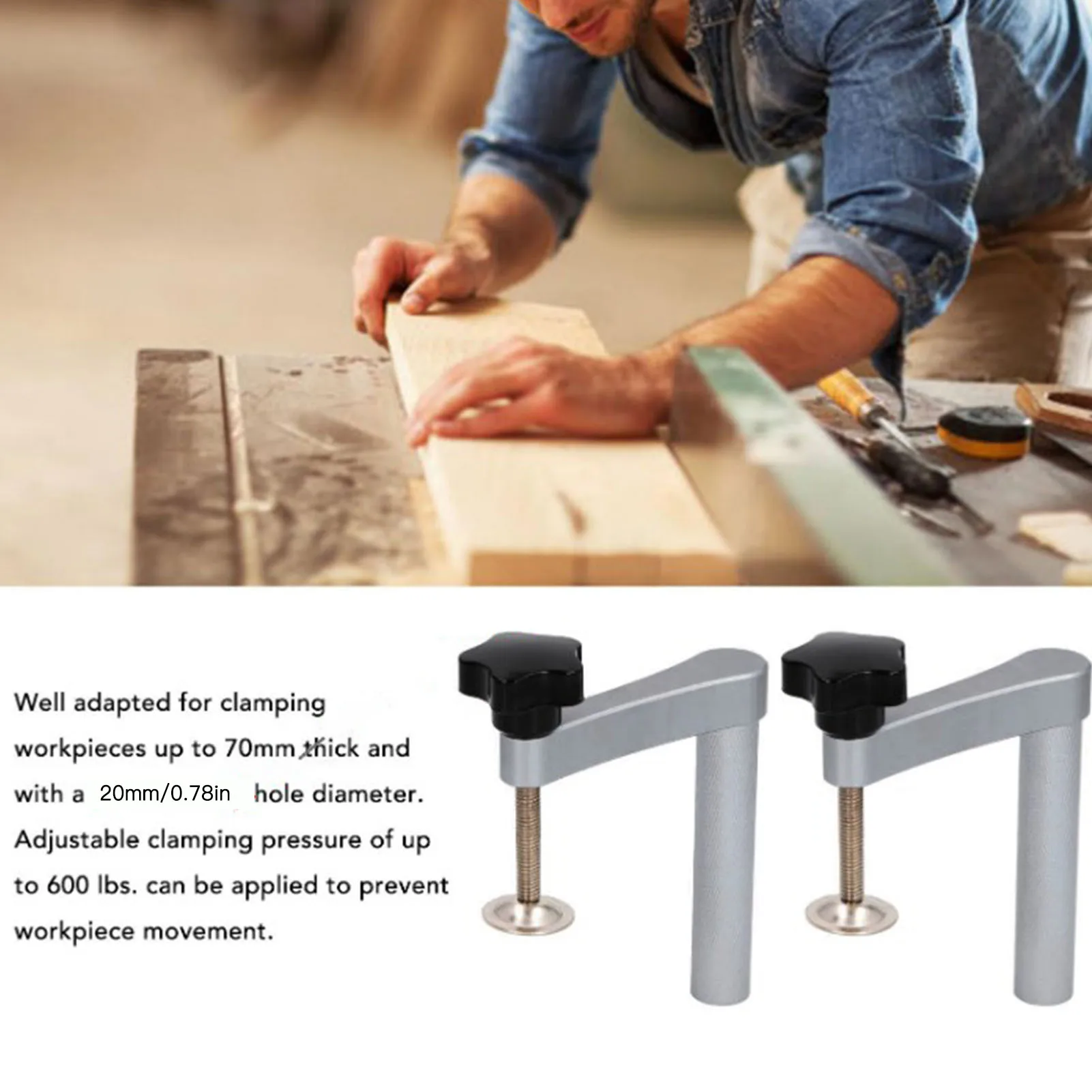 Adjustable Benchtop Quick Clamp Aluminum Alloy Woodworking Desktop Press Adjustable Benchtop Clamp 20mm Bench Dog Clamps
Adjustable Benchtop Quick Clamp Aluminum Alloy Woodworking Desktop Press Adjustable Benchtop Clamp 20mm Bench Dog Clamps