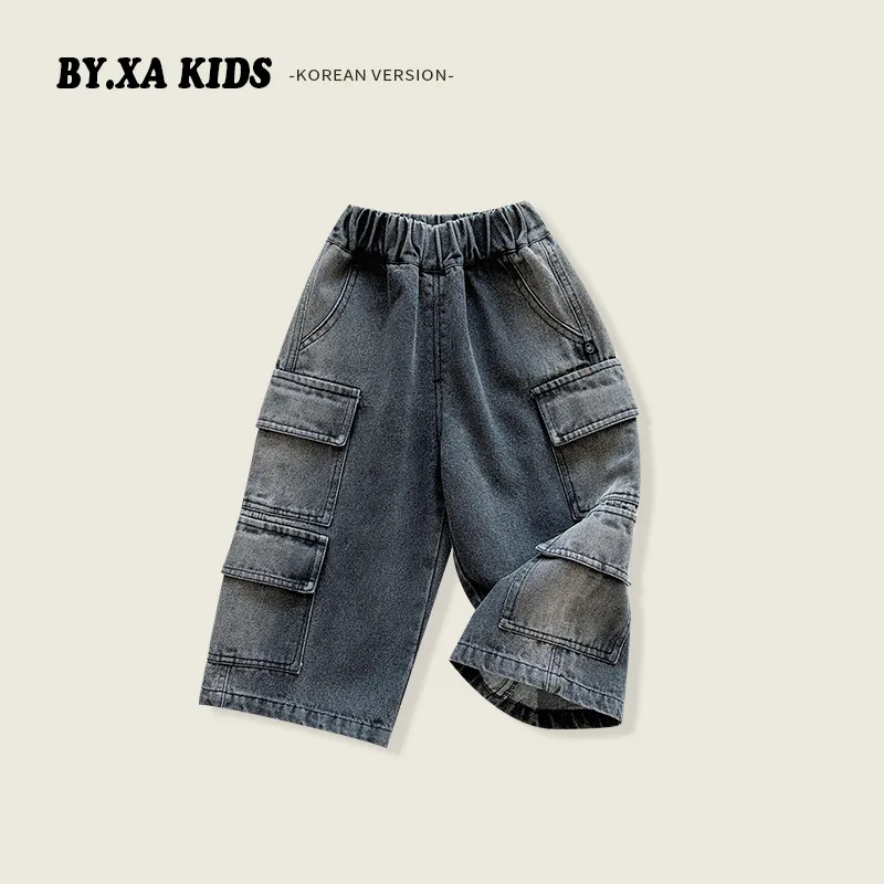 2024 Spring Little Boy Denim Pant Elastic Waist Gradient Contrast Baby Boy Straight Pant Side Pocket Handsome Kid Boy Jeans Pant
2024 Spring Little Boy Denim Pant Elastic Waist Gradient Contrast Baby Boy Straight Pant Side Pocket Handsome Kid Boy Jeans Pant