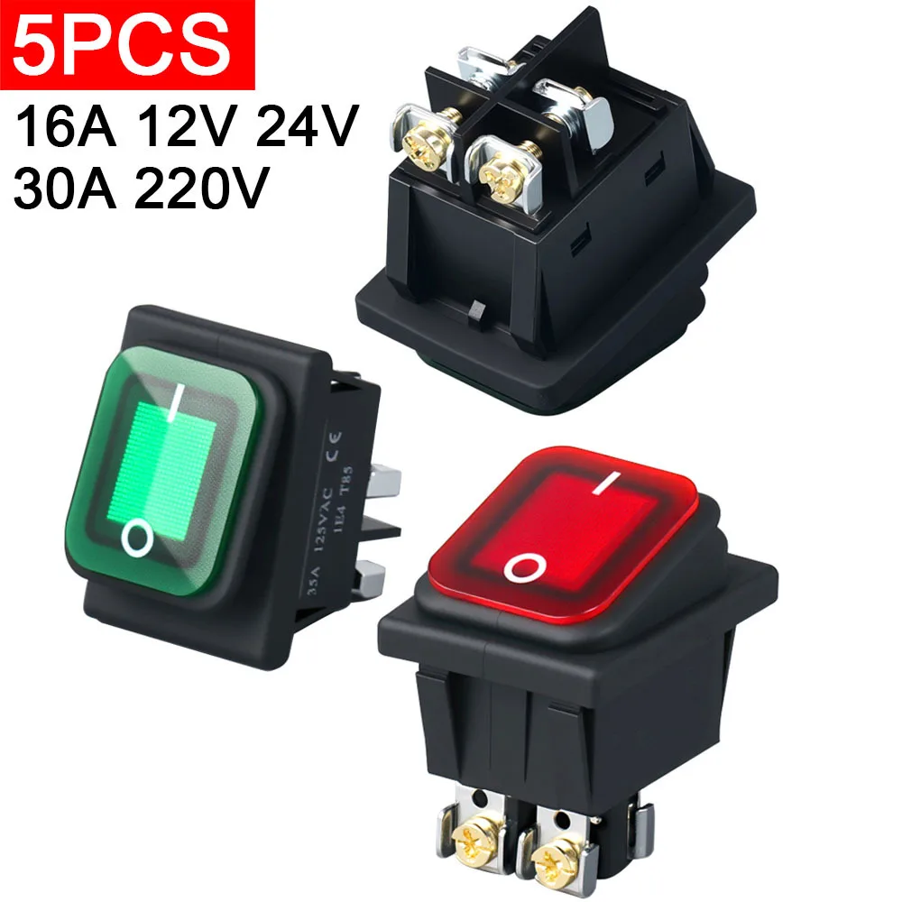 5 шт. водонепроницаемый KCD4 мощный источник питания 30 А, кулисный переключатель в форме лодки, винтовая ножка, 4 контакта, 2 положения, 16 А, 12 В, 24 В, 220 В
5 шт. водонепроницаемый KCD4 мощный источник питания 30 А, кулисный переключатель в форме лодки, винтовая ножка, 4 контакта, 2 положения, 16 А, 12 В, 24 В, 220 В