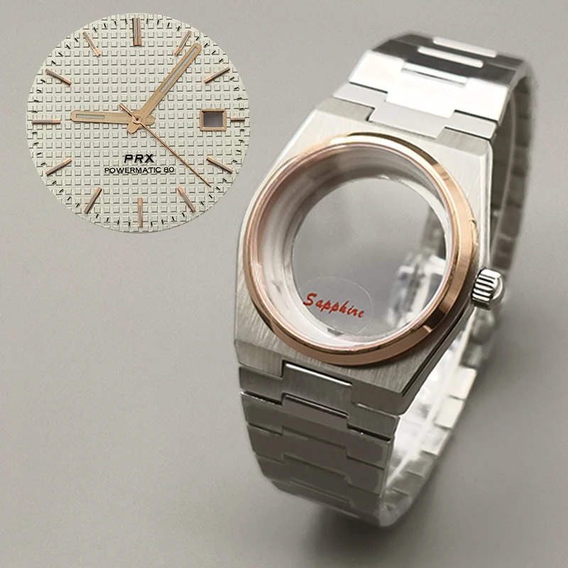 40mm Rose Gold PRX Super Player Watch Case Sapphire Glass For 7S26 NH35 NH36 NH38 4R Movement Multi-Color Dial Hands Parts Refit 
40mm Rose Gold PRX Super Player Watch Case Sapphire Glass For 7S26 NH35 NH36 NH38 4R Movement Multi-Color Dial Hands Parts Refit