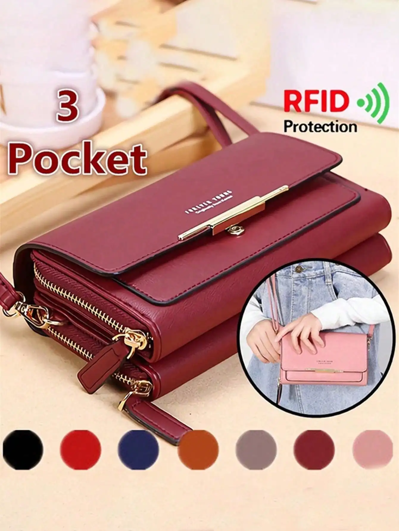Fashion Faux Leather Long Wallet Women's Mini Crossbody Bag Zipper Phone Pouch (Zipper And Letter Design Random)
Fashion Faux Leather Long Wallet Women's Mini Crossbody Bag Zipper Phone Pouch (Zipper And Letter Design Random)