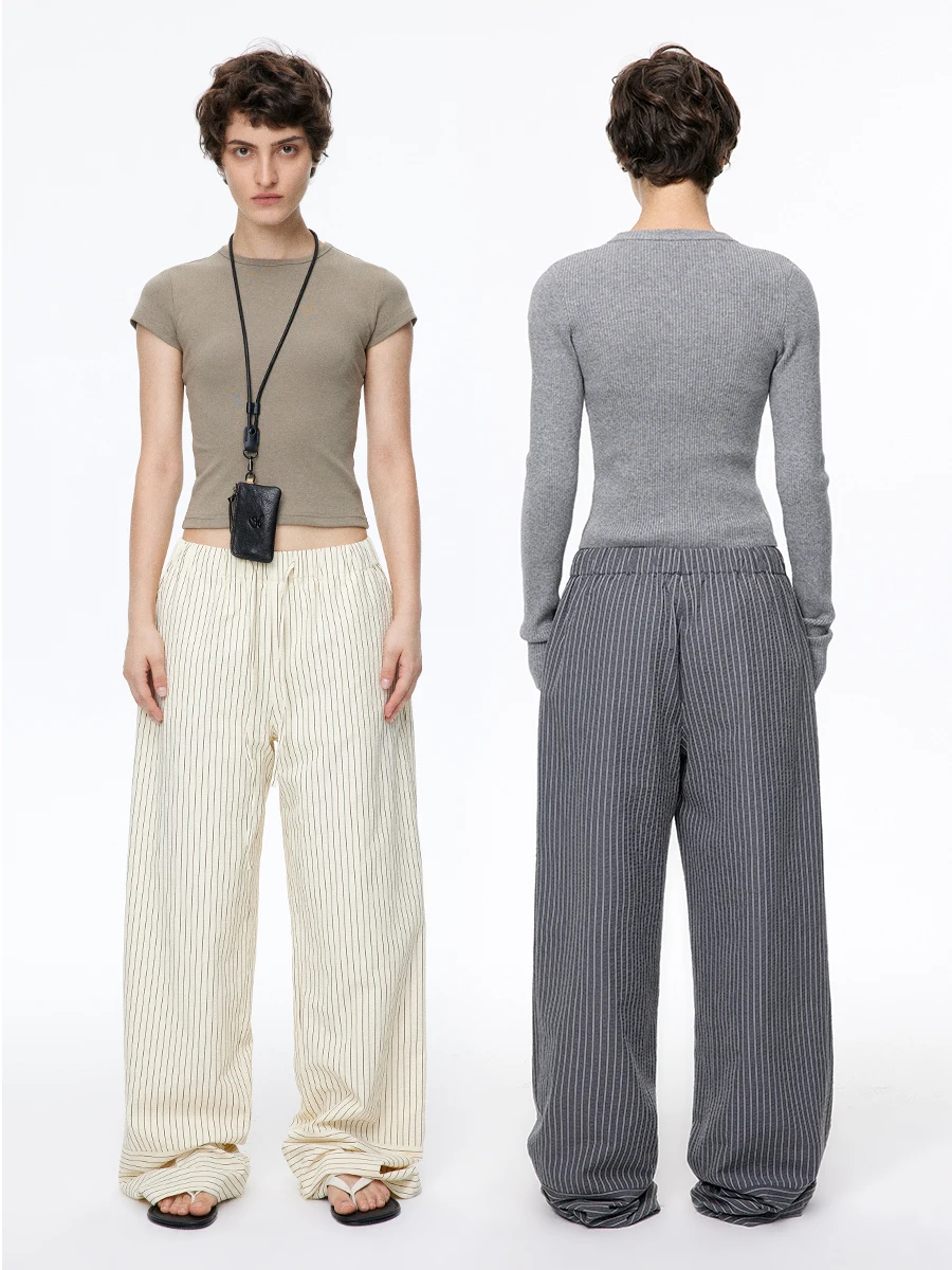 Loala Office Casual Striped Logo Embroidery Loose Fit Shirt And Pants Set Women's Cotton Blend Straight Leg Pants
Loala Office Casual Striped Logo Embroidery Loose Fit Shirt And Pants Set Women's Cotton Blend Straight Leg Pants