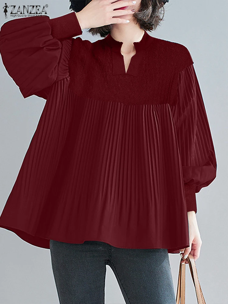 ZANZEA Streetwear Twisted Stitch Patchwork Blusas Mujer Pleated Lantern Sleeve Women 2025 Trendy Blouse Casual Spring Smock Tops
ZANZEA Streetwear Twisted Stitch Patchwork Blusas Mujer Pleated Lantern Sleeve Women 2025 Trendy Blouse Casual Spring Smock Tops