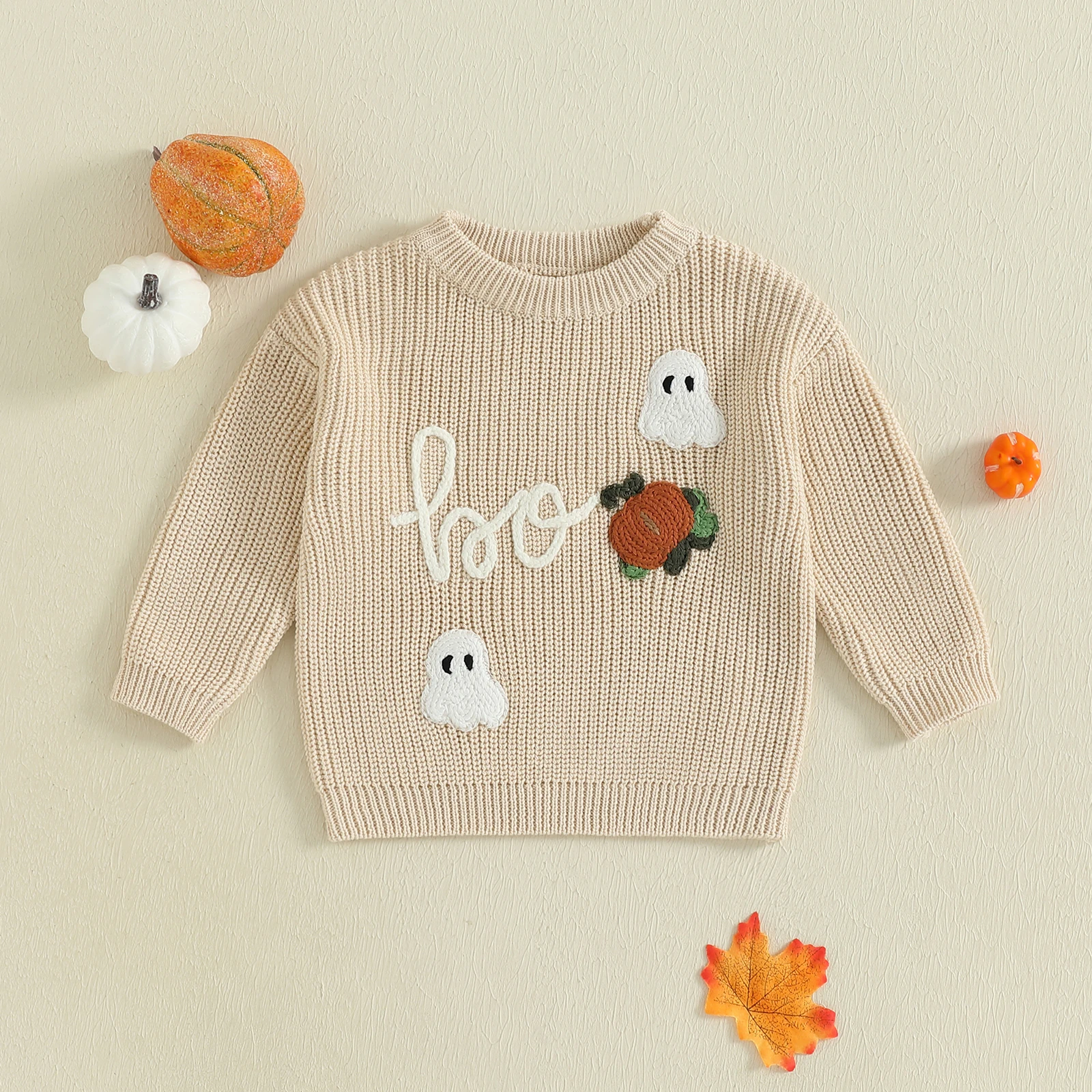 Baby Halloween Sweater Long Sleeve Crew Neck Ghost Letters Winter Warm Knit Pullover Sweater Infant Clothes for Girls Boys
Baby Halloween Sweater Long Sleeve Crew Neck Ghost Letters Winter Warm Knit Pullover Sweater Infant Clothes for Girls Boys