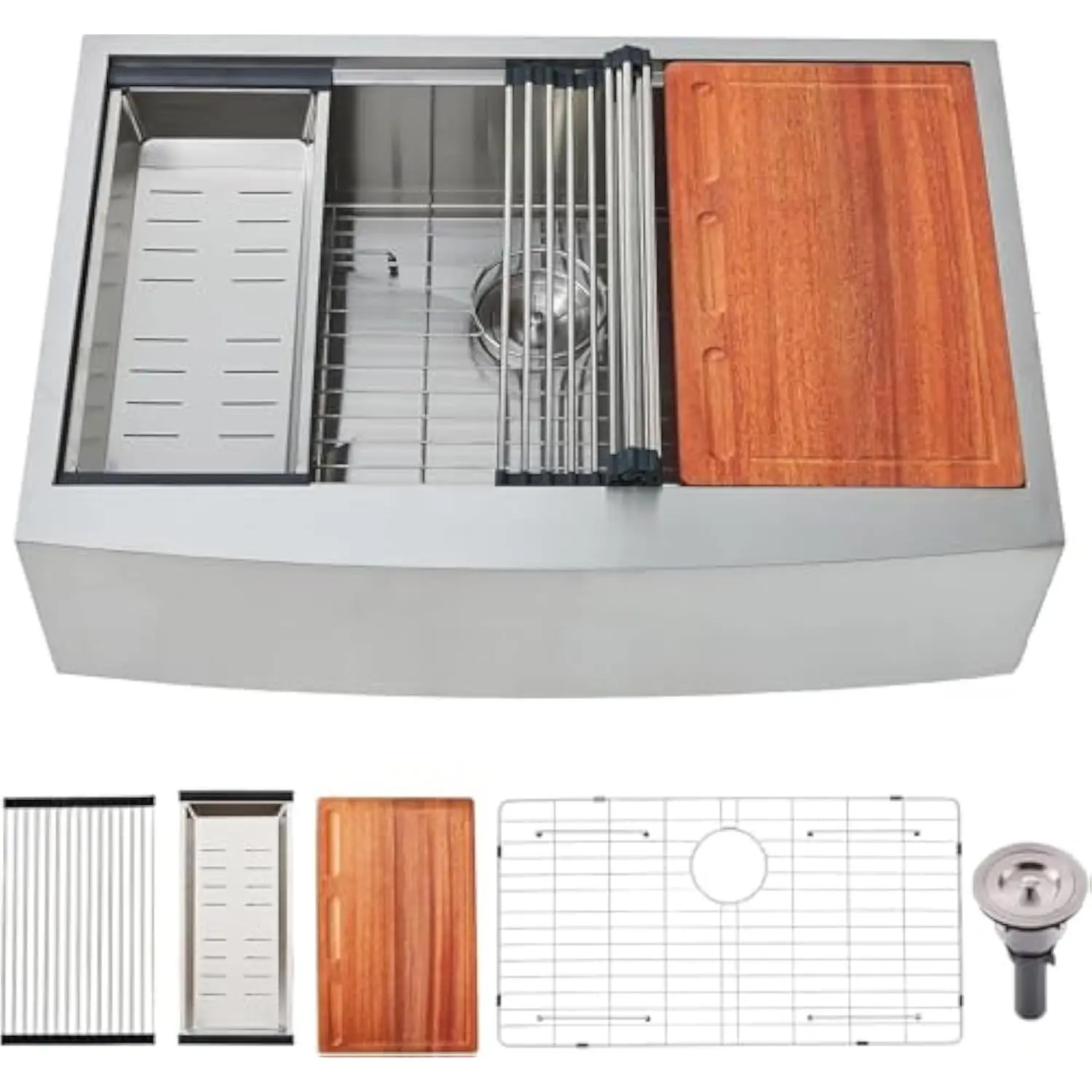 Farmhouse Sink 33 Inch, 33X22 Inch Apron Front Farmhouse Kitchen Sink, 16 Gauge Stainless Steel Undermount Ledge Workstation De
Farmhouse Sink 33 Inch, 33X22 Inch Apron Front Farmhouse Kitchen Sink, 16 Gauge Stainless Steel Undermount Ledge Workstation De