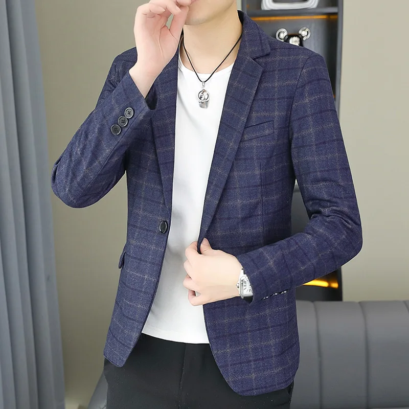 High-quality new checkered fashionable and stylish suit for men, young business fitted small suit, formal single jacket for men
High-quality new checkered fashionable and stylish suit for men, young business fitted small suit, formal single jacket for men