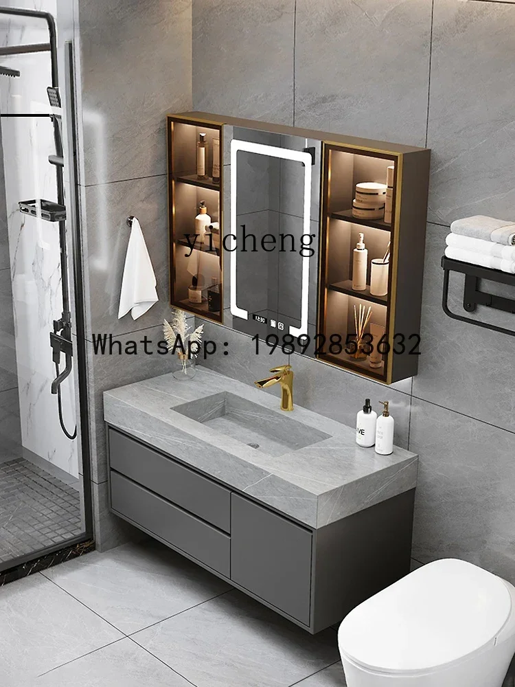 LYY Stone Plate Drop-in Sink Multi-Layer Solid Wood Bathroom Cabinet Net Red Black Modern Minimalist Combination
LYY Stone Plate Drop-in Sink Multi-Layer Solid Wood Bathroom Cabinet Net Red Black Modern Minimalist Combination
