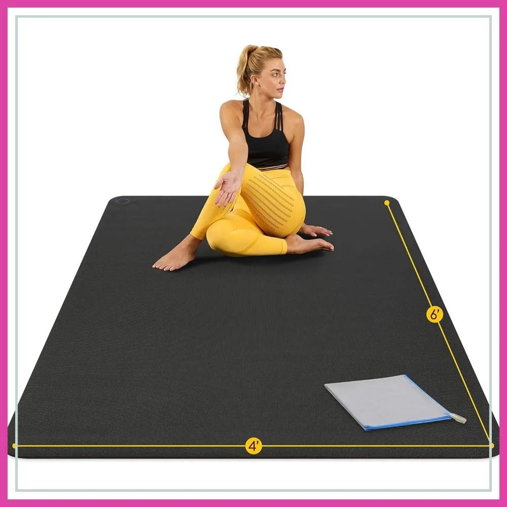 6x4ft 8mm Thick Yoga Mat, Non-Slip, Eco-Friendly, Extra Large Exercise Mat for Home Gym
6x4ft 8mm Thick Yoga Mat, Non-Slip, Eco-Friendly, Extra Large Exercise Mat for Home Gym