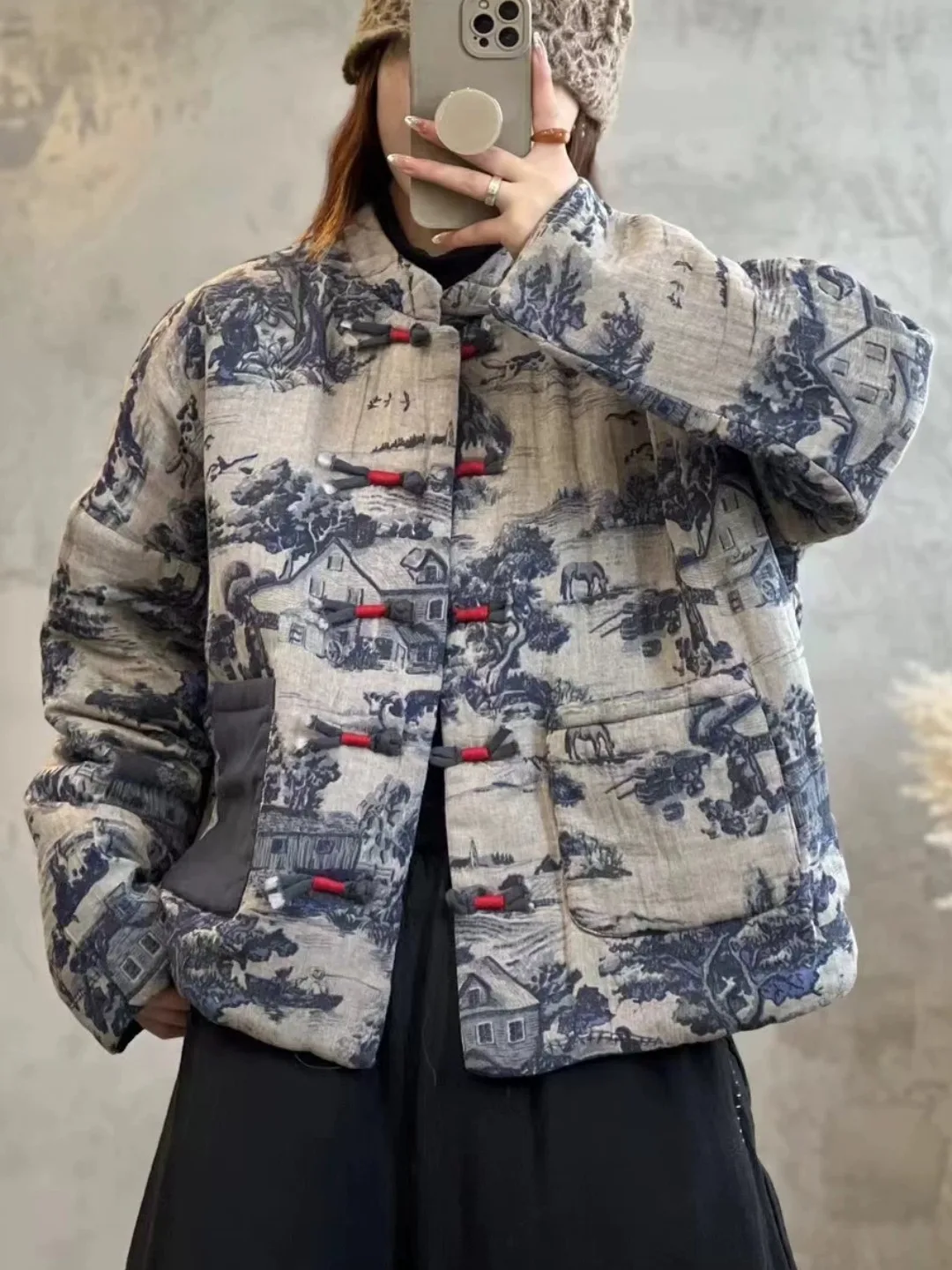 Women's Retro Thiened Cotton Jaet ort Outerwear with Button And Cotton Insert Stand Collar Spring Autumn Winter
Women's Retro Thiened Cotton Jaet ort Outerwear with Button And Cotton Insert Stand Collar Spring Autumn Winter