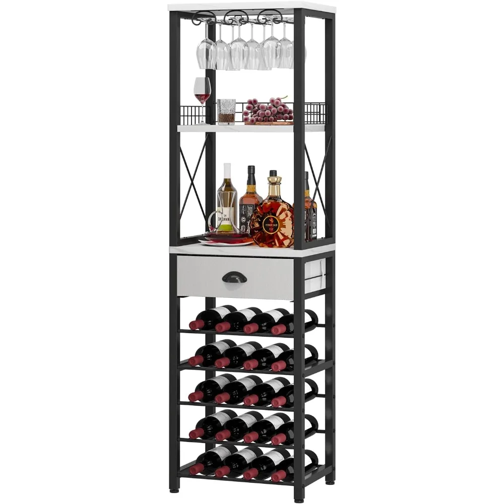 Wine Rack Freestanding Floor, Bar Cabinet for Liquor and Glasses, 4-Tier bar Cabinet with Tabletop, Glass Holder, Storage Drawe
Wine Rack Freestanding Floor, Bar Cabinet for Liquor and Glasses, 4-Tier bar Cabinet with Tabletop, Glass Holder, Storage Drawe