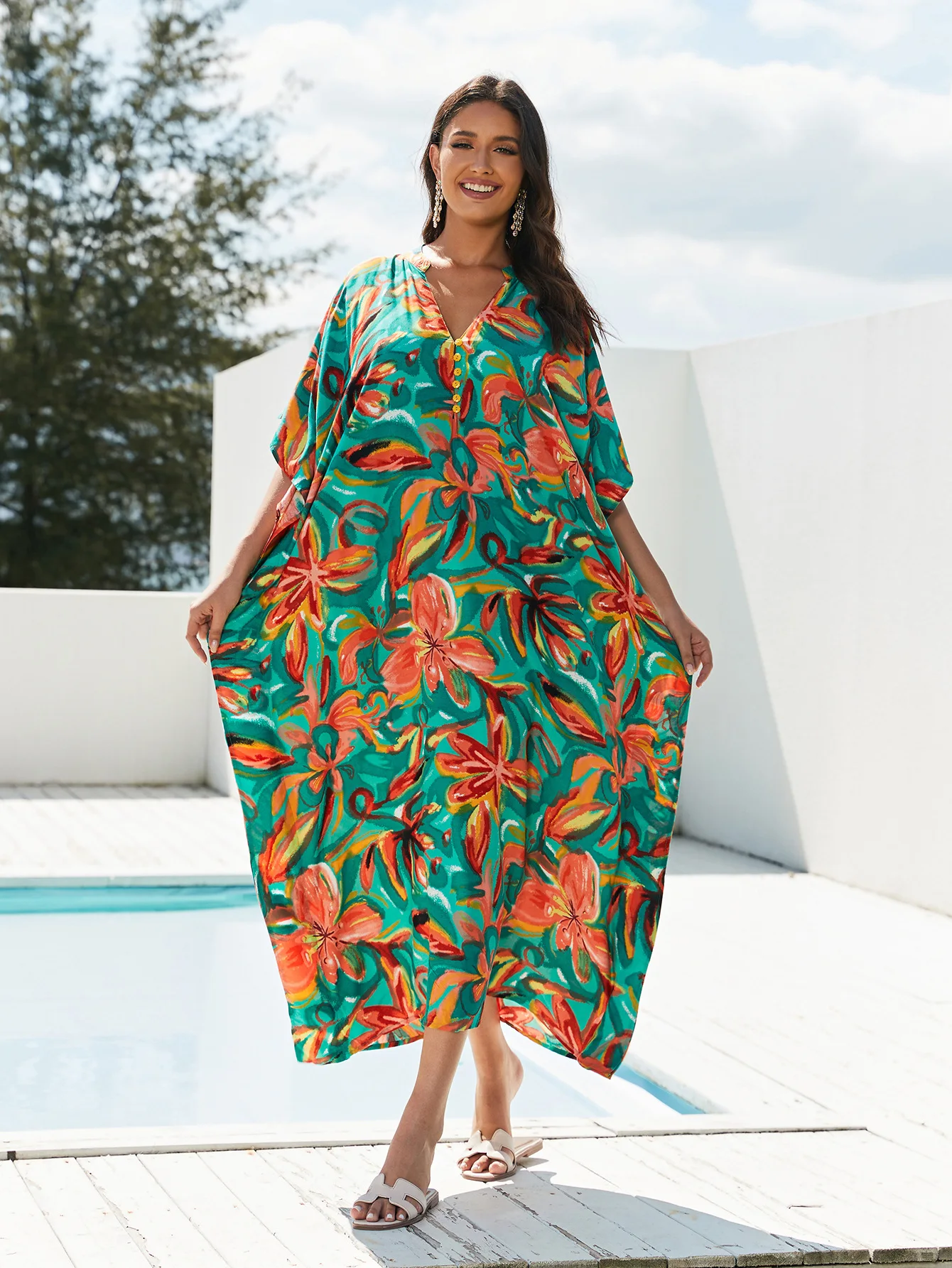 Beach smock cotton printed holiday casual comfortable home wear robe bikini sunscreen shirt
Beach smock cotton printed holiday casual comfortable home wear robe bikini sunscreen shirt