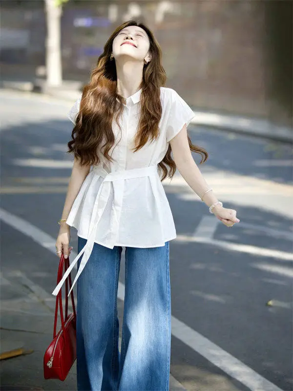 White Neck Ribbon Tie Short Sleeve Shirt Women's Summer Thin Elegant Collar Small Top French Style Loose Fit Polyester F...
White Neck Ribbon Tie Short Sleeve Shirt Women's Summer Thin Elegant Collar Small Top French Style Loose Fit Polyester F...