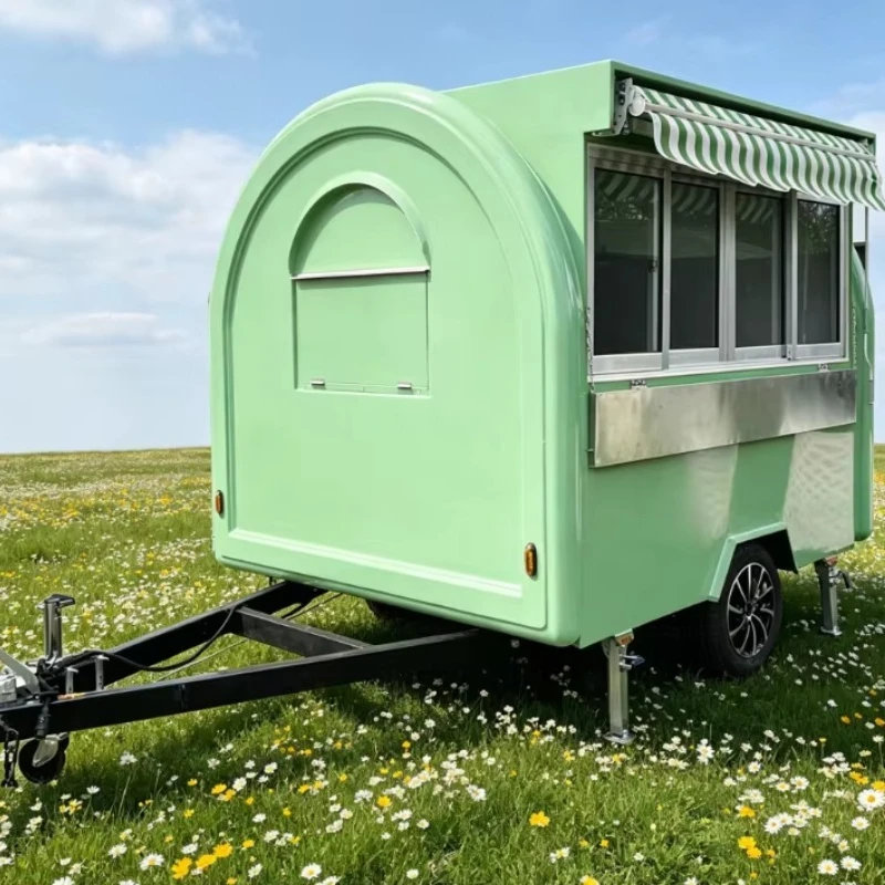 Retro Multi-Function Food Trailer Mini Round Food Truck for Ice Cream Pizza Burger Coffee Mobile Snack Cart Customizable
Retro Multi-Function Food Trailer Mini Round Food Truck for Ice Cream Pizza Burger Coffee Mobile Snack Cart Customizable
