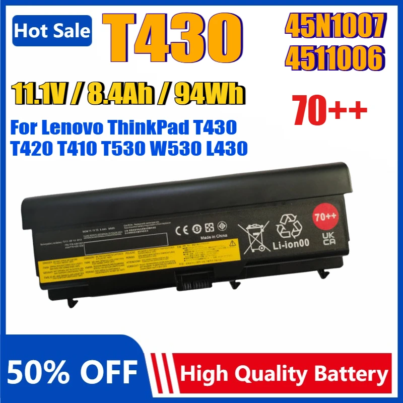 T430 70++ 45N1007 4511006 94 Втч Аккумулятор для ноутбука Lenovo ThinkPad T430 T420 T410 T530 W530 L430 L530 T430i T520 T510 0A36303
T430 70++ 45N1007 4511006 94 Втч Аккумулятор для ноутбука Lenovo ThinkPad T430 T420 T410 T530 W530 L430 L530 T430i T520 T510 0A36303