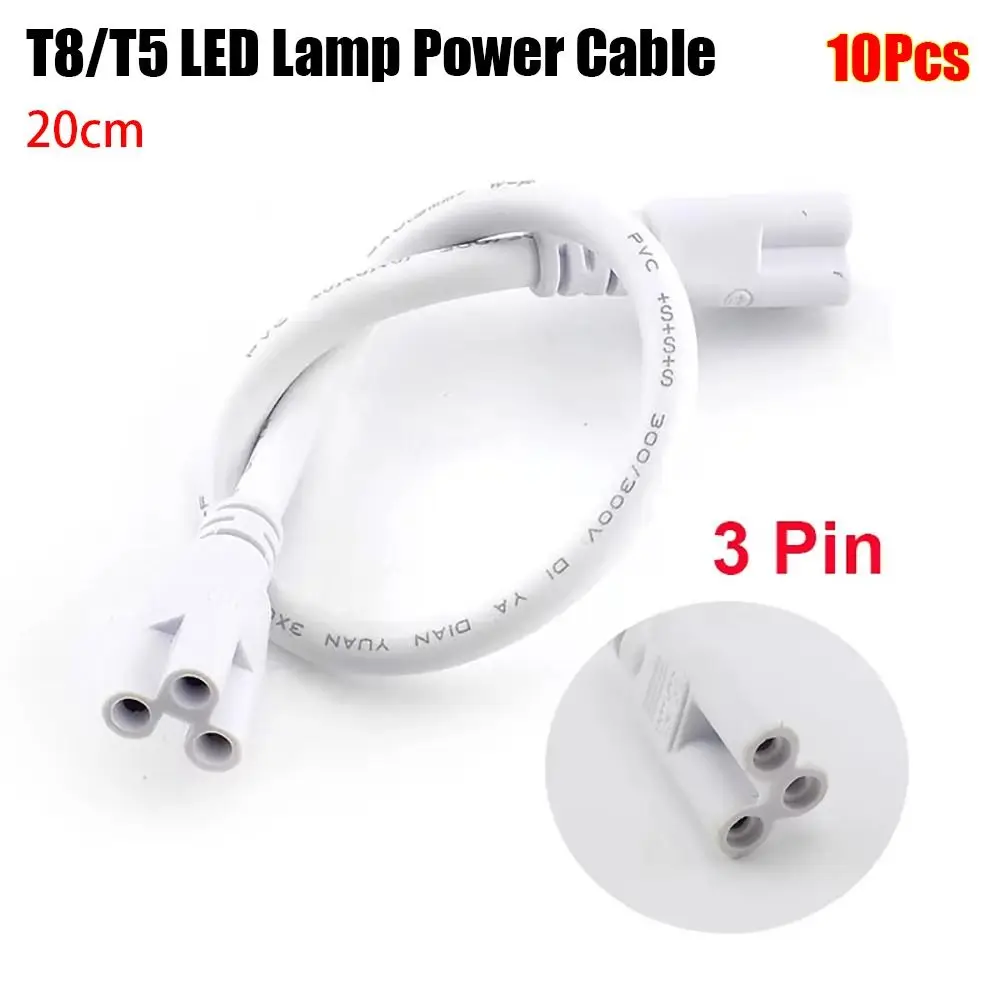 10Pcs Flexiable T8 / T5 Cable Wire Connector For LED Integrated Tube Double End 3Pin Cable Wire Pure Copper 20cm
10Pcs Flexiable T8 / T5 Cable Wire Connector For LED Integrated Tube Double End 3Pin Cable Wire Pure Copper 20cm